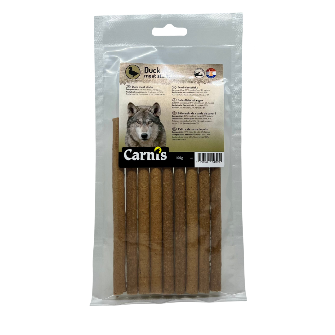 Eend vleessticks 100 gram.